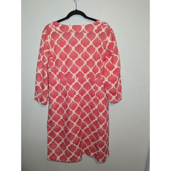 Boden Womens Pink & White Linen Tunic Dress Moroccan Print Size 14 Long - Picture 10 of 13